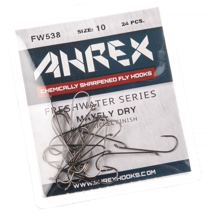 Ahrex FW538 Mayfly Dry Barbed Hooks