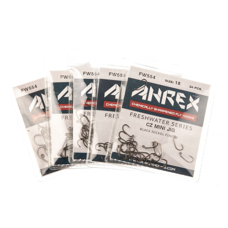 Ahrex FW554 CZ Mini Jig Barbed Hooks - Black Nickel