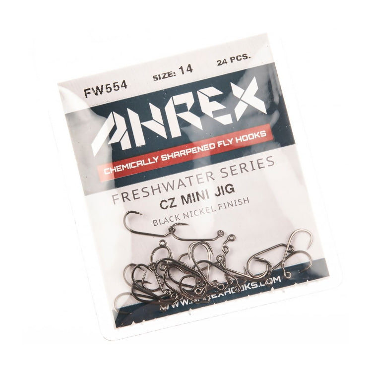 Ahrex FW554 CZ Mini Jig Barbed Hooks - Black Nickel