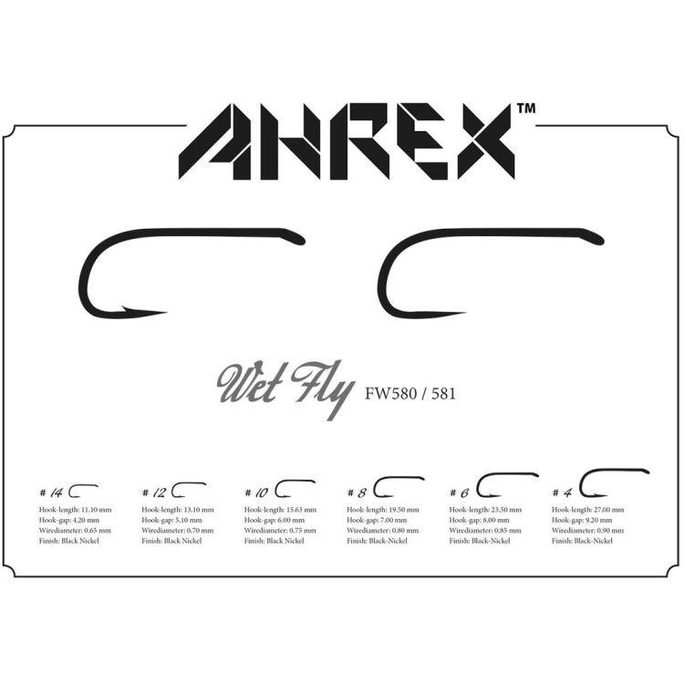 Ahrex FW580 Wet Fly Hook Barbed Hooks