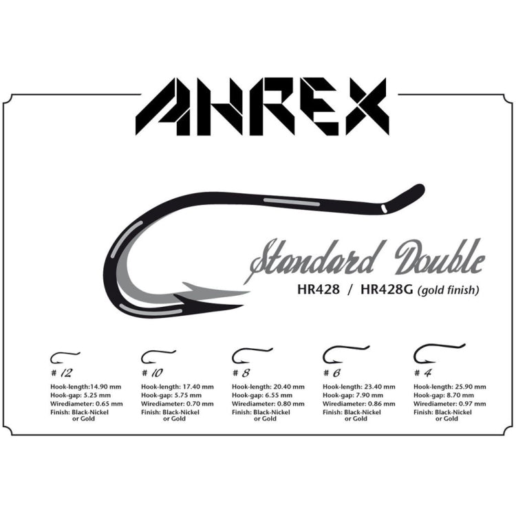 Ahrex HR428 Tying Double Hooks - Black Nickel