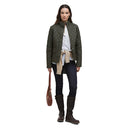 Barbour Ladies Crawford Cavalry Quilt Jacket - Olive/Ancient Tartan