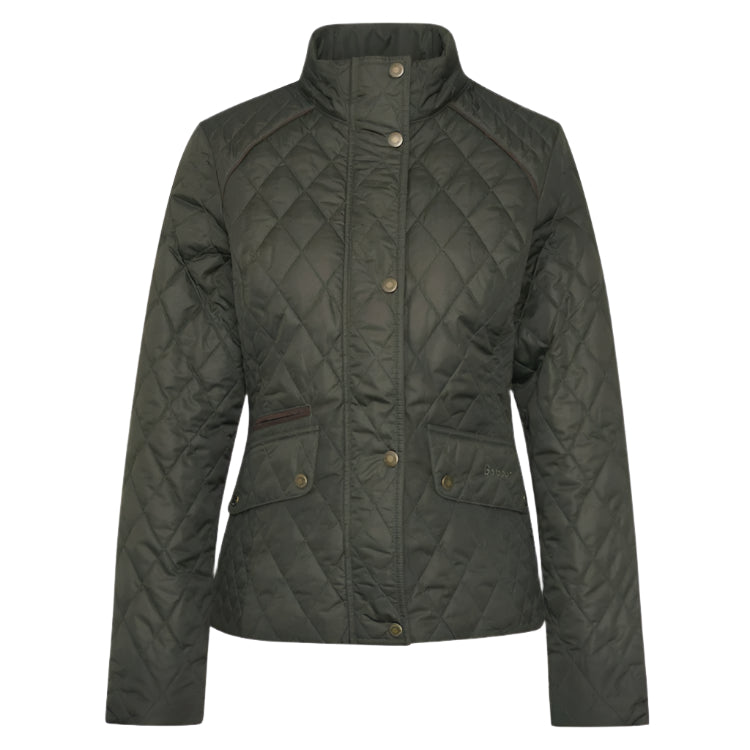Barbour Ladies Crawford Cavalry Quilt Jacket - Olive/Ancient Tartan