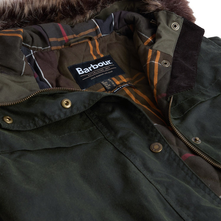 Barbour Ladies Durham City Parka Wax - Fern