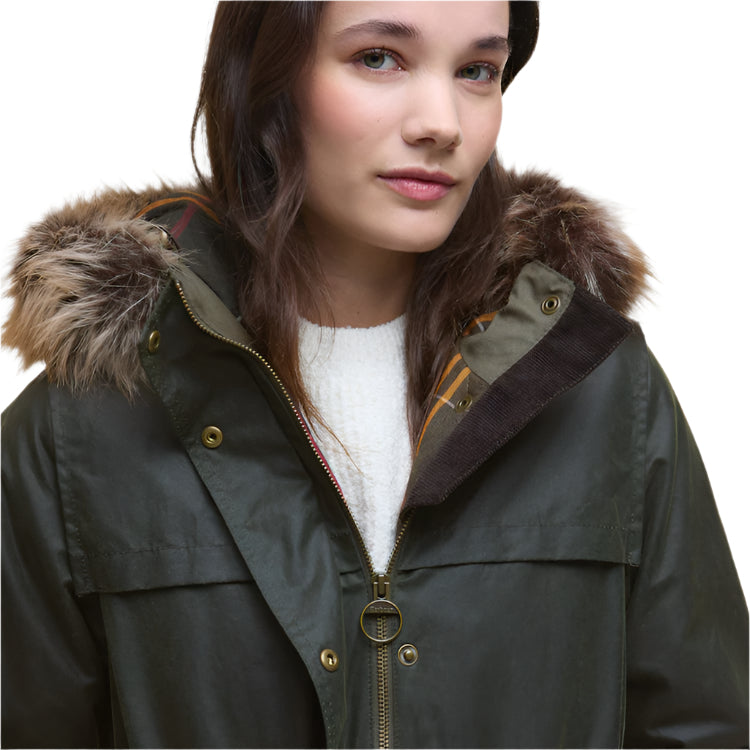 Barbour Ladies Durham City Parka Wax - Fern