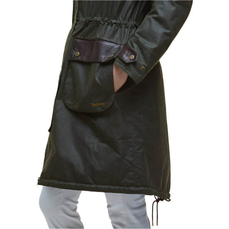Barbour Ladies Durham City Parka Wax - Fern