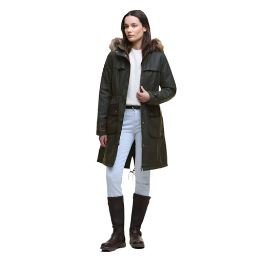 Barbour Ladies Durham City Parka Wax - Fern