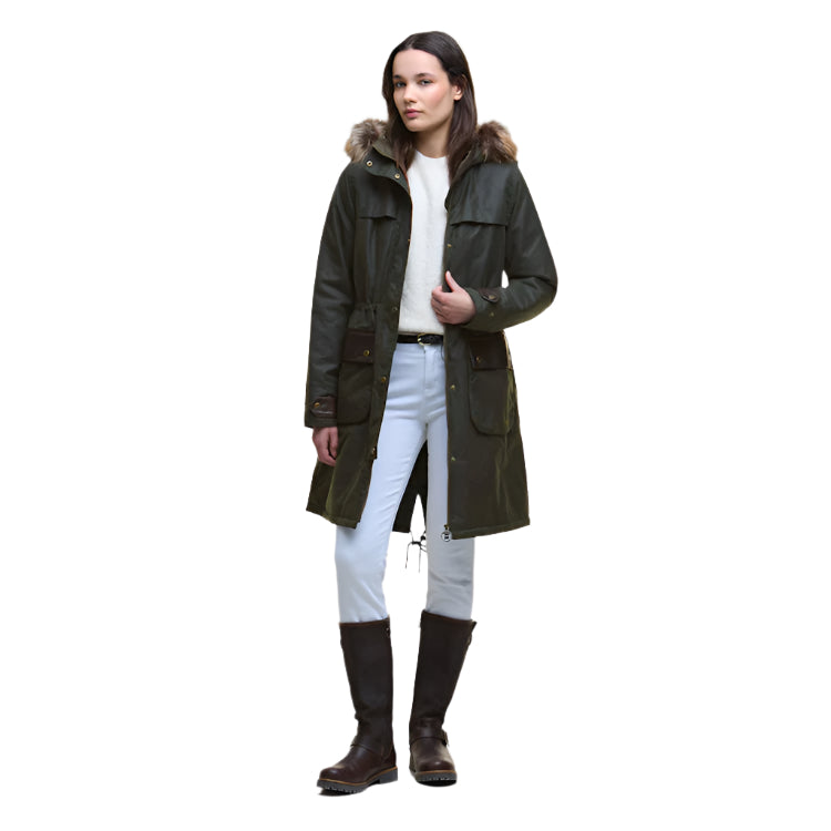 Barbour Ladies Durham City Parka Wax - Fern