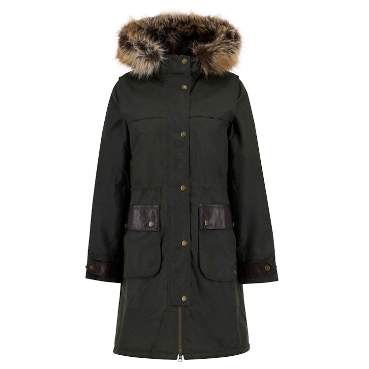 Barbour Ladies Durham City Parka Wax - Fern