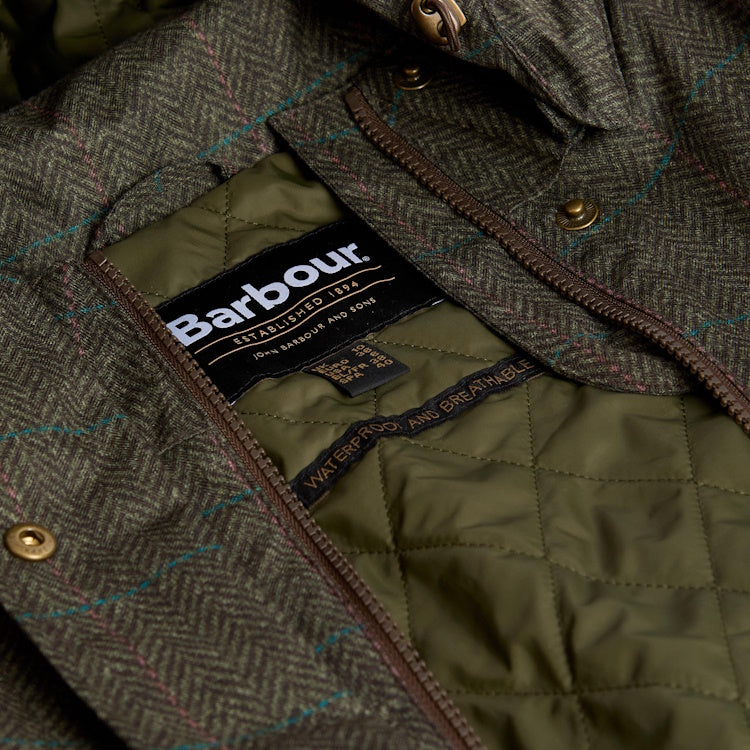 Barbour Ladies Dixon Waterproof Jacket - Gardenia Tweed