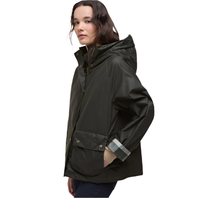 Barbour Ladies Hollies Wax Jacket - Archive Olive/Ancient Tartan