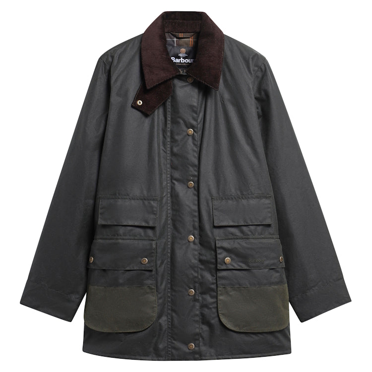 Barbour Ladies Modern Border Wax Jacket - Sage/Classic