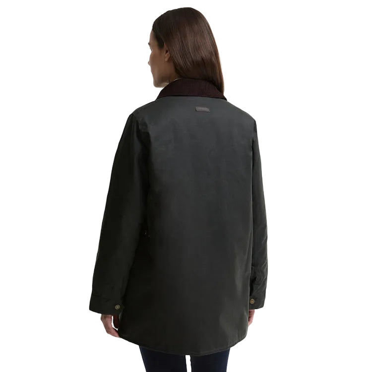Barbour Ladies Modern Border Wax Jacket - Sage/Classic