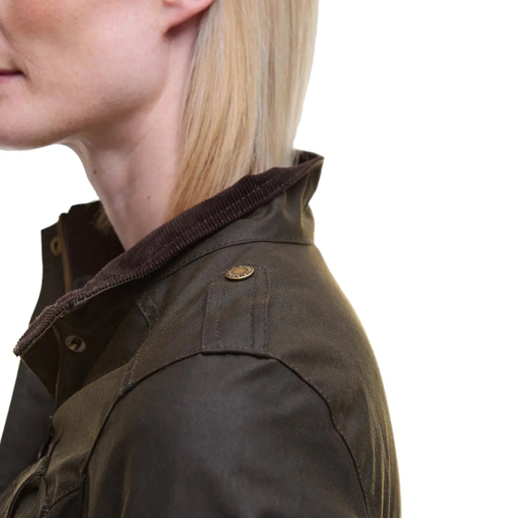 Barbour Ladies Winter Defence Wax Jacket - Olive/Classic