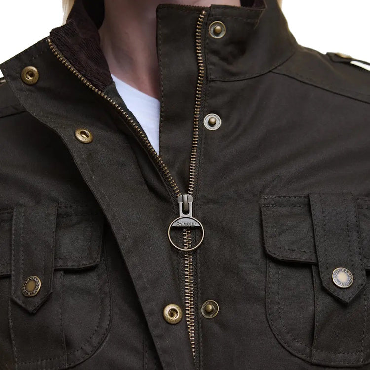 Barbour Ladies Winter Defence Wax Jacket - Olive/Classic