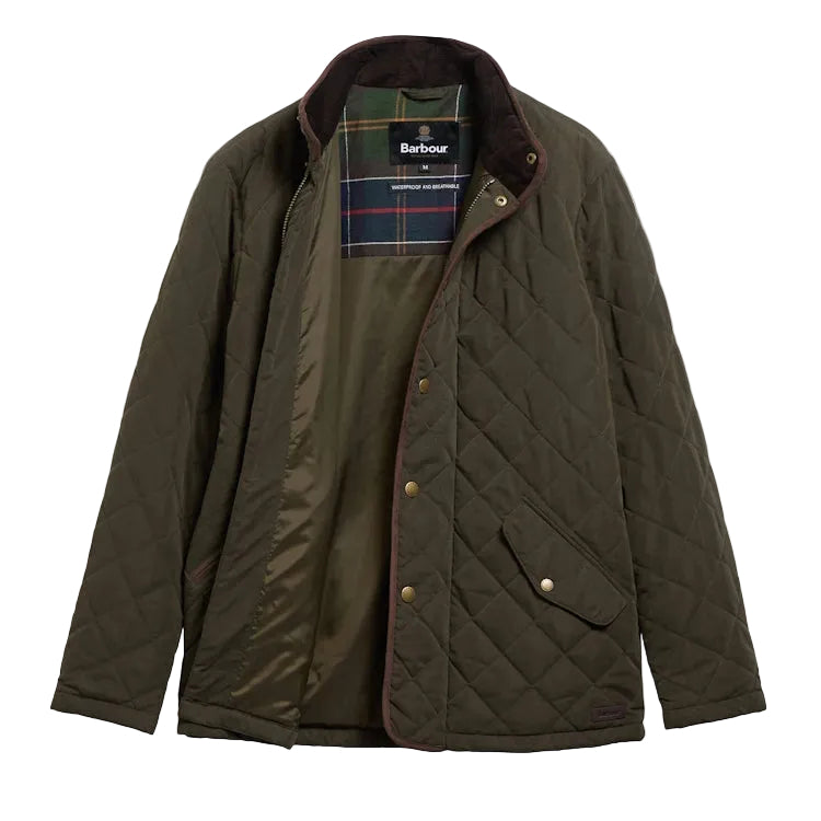 Barbour Waterproof Shoveler Quilt Jacket - Dark Olive