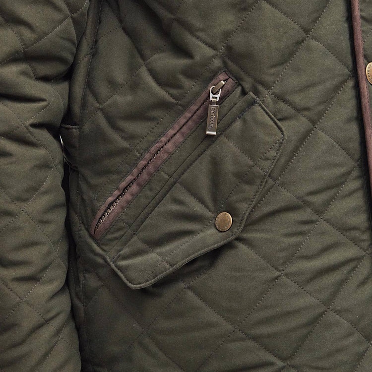 Barbour Waterproof Shoveler Quilt Jacket - Dark Olive