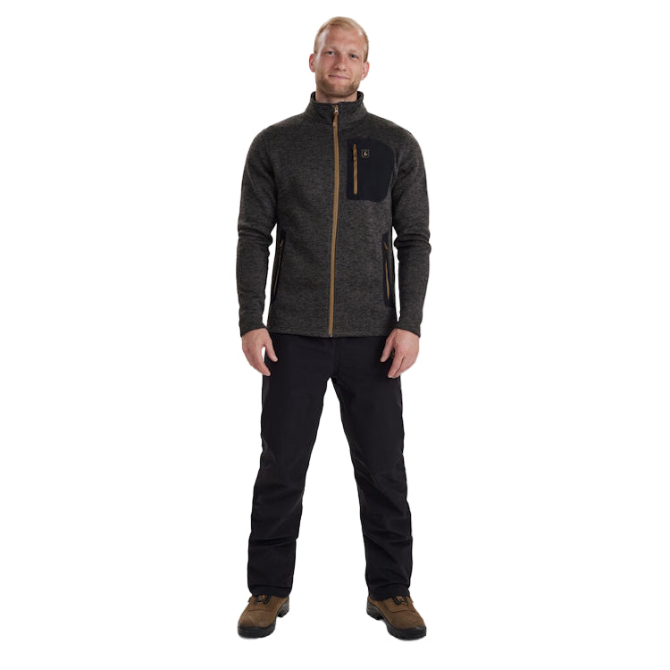 Deerhunter Sarek Knitted Jacket - Dark Grey Melange