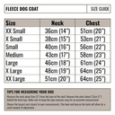Jack Pyke Fleece Dog Coat Size Guide