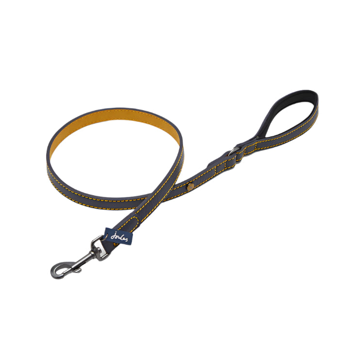 Joules Leather Dog Lead - Navy