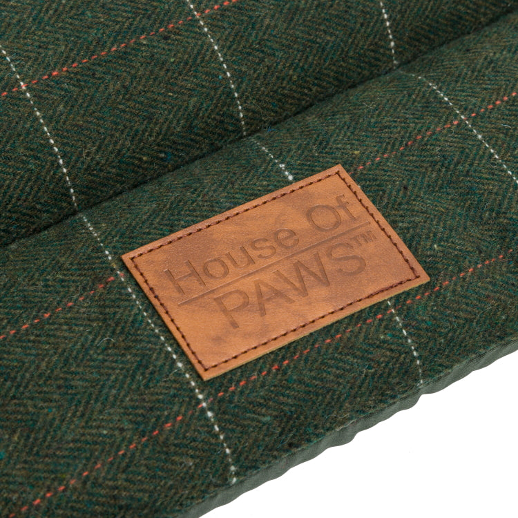 House of Paws Green Tweed Crate Mat