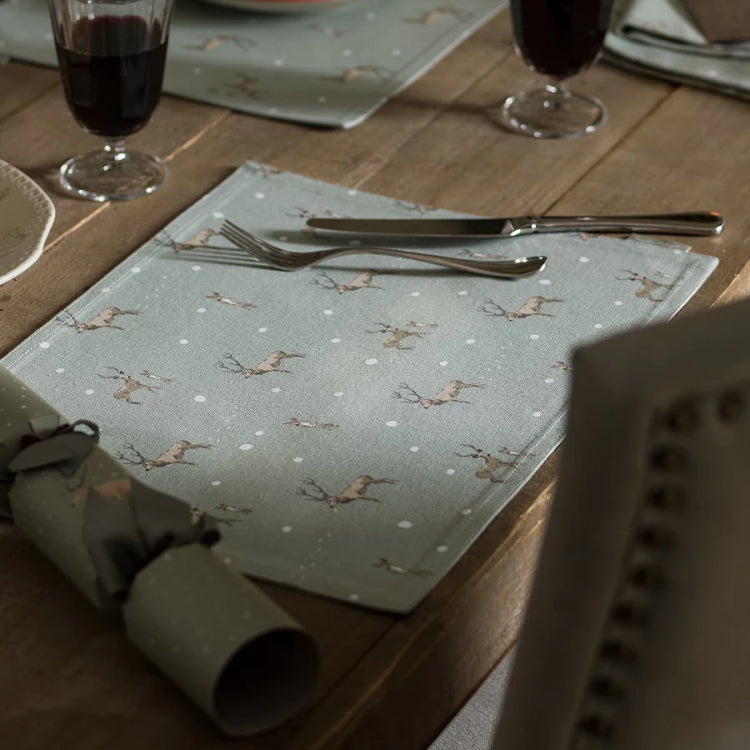 Sophie Allport Christmas Stags Fabric Placemats - Set of 2