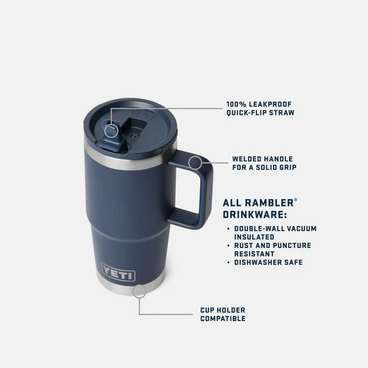Yeti Rambler 20oz Travel Straw Mug - Navy