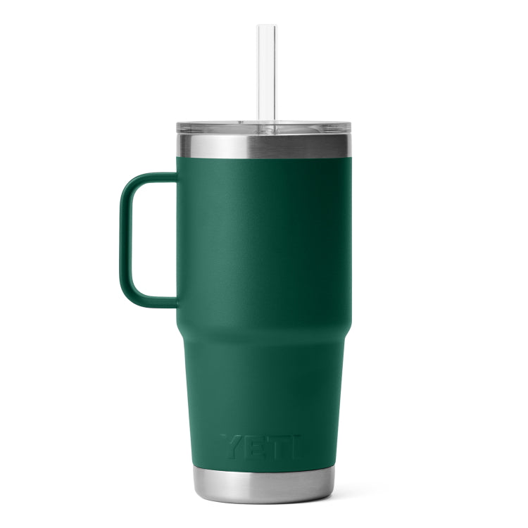 Yeti Rambler 25oz Straw Mug - Black Forest Green