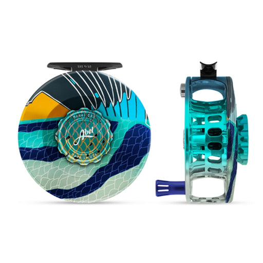 Abel Custom SDS 9/10 Fly Reel - Rooster Fish Finish/Grayling Drag Knob/Blue Handle