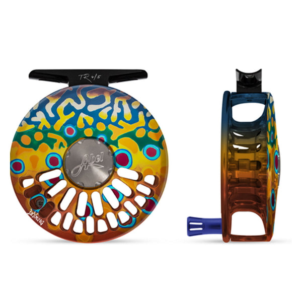 Abel Custom TR 4/5 Fly Reel - De-Young Brook Flank Finish/Blue Handle
