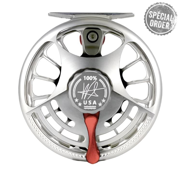 Seigler Saltwater Fly Reel - Silver/Red