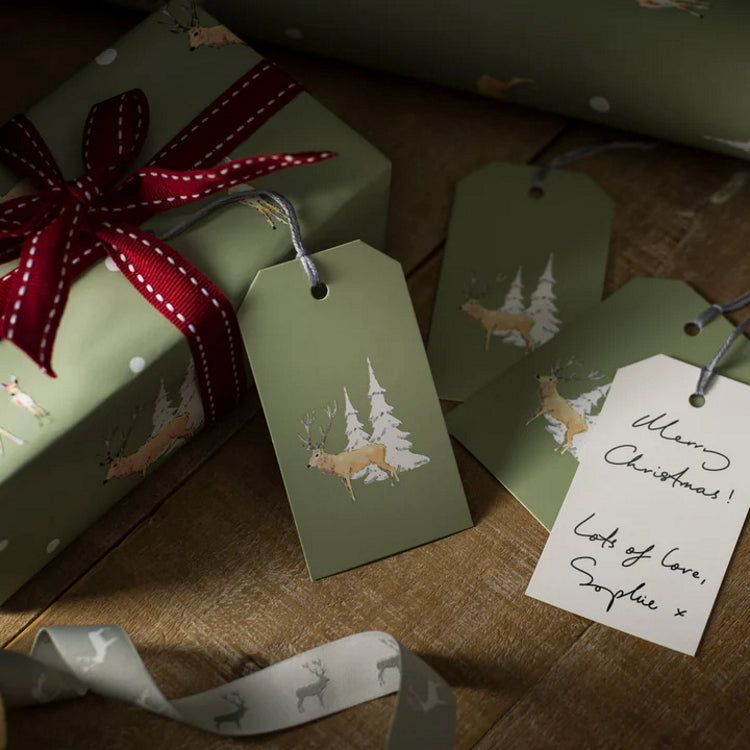 Sophie Allport Christmas Stags Scene Christmas Roll Wrap John Norris