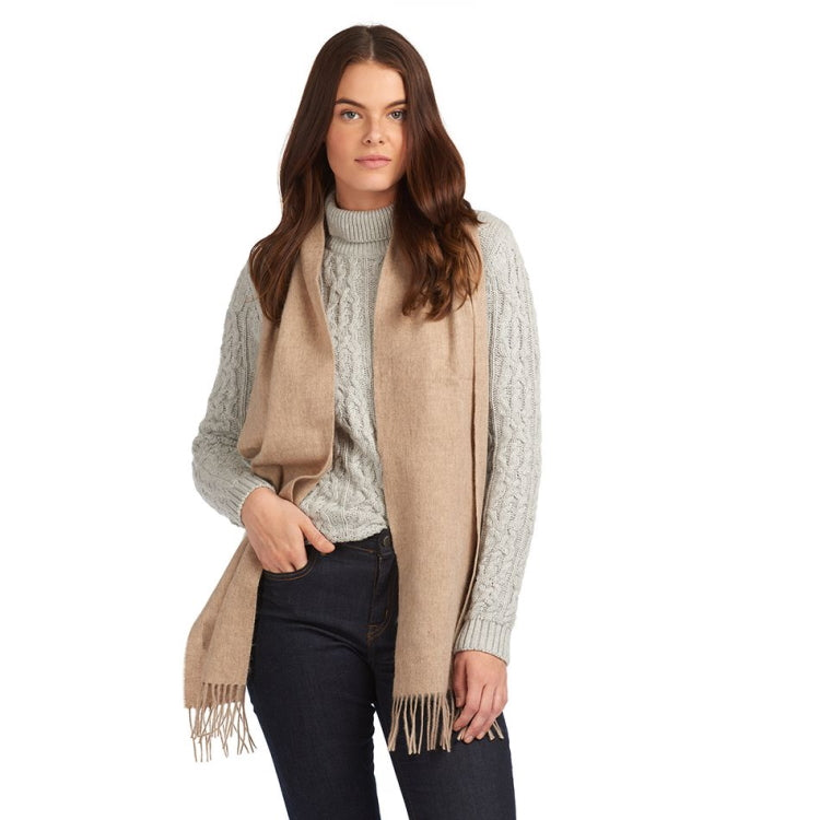 Barbour Ladies Lambswool Woven Scarf - Oatmeal