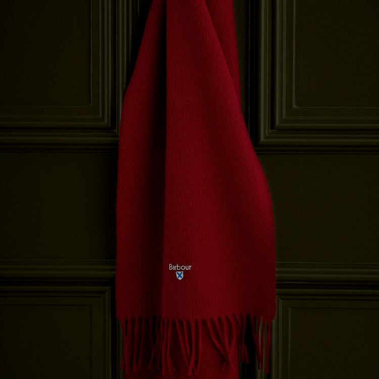 Barbour Plain Lambswool Scarf - Biking Red