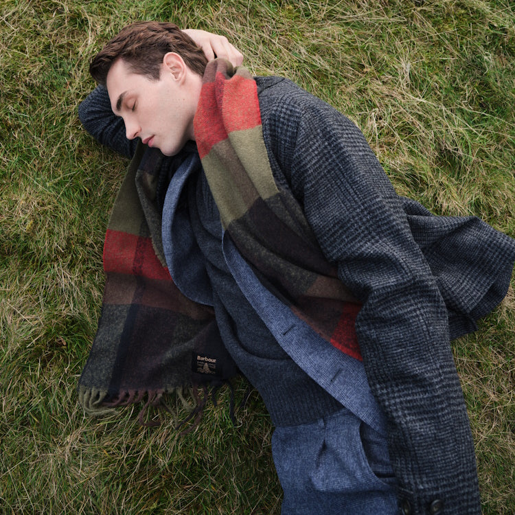 Barbour Westerdale Scarf - Olive/Fired Brick