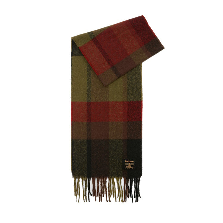 Barbour Westerdale Scarf - Olive/Fired Brick 