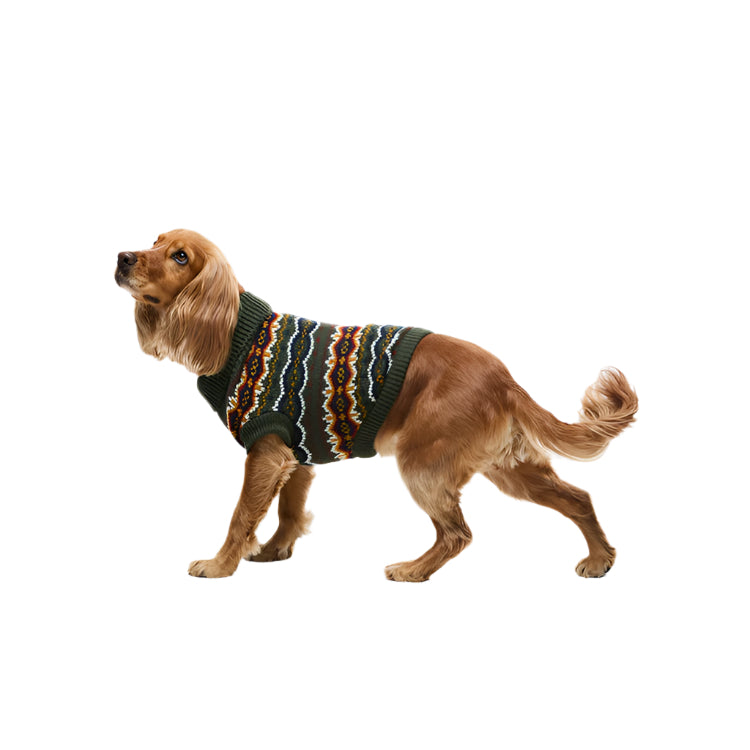 Barbour Case Fairisle Dog Gift - Olive