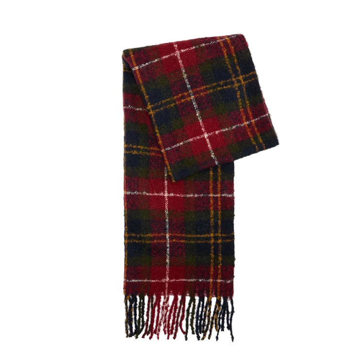 Barbour Ladies Saltburn Beanie and Tartan Scarf Gift Set - Winterberry Tartan