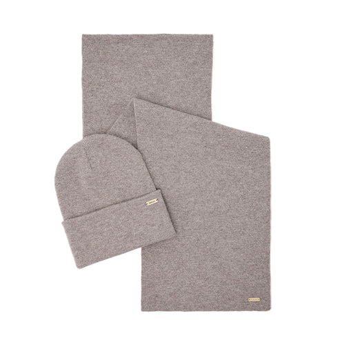 Barbour Ladies Winona Beanie and Scarf Gift Set - Taupe