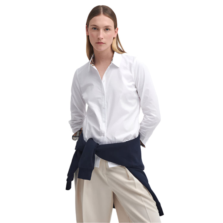 Barbour Ladies Derwent Shirt - White/Hessian Tartan
