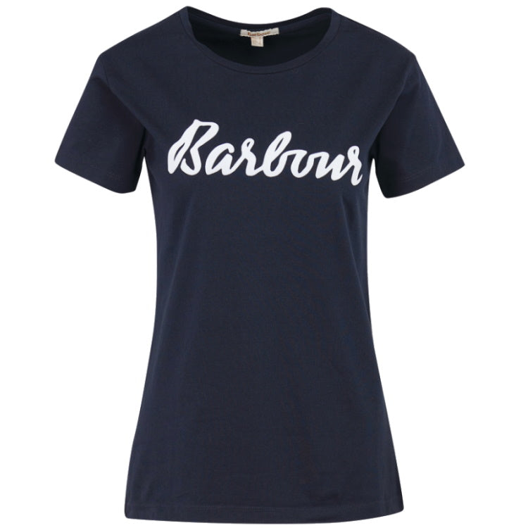 Barbour Ladies Otterburn T-Shirt - Navy/White
