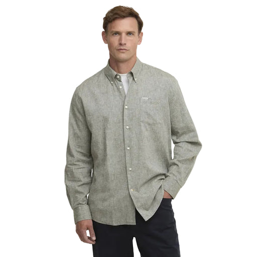 Barbour Nelson Linen Blend Regular Shirt - Bleached Olive