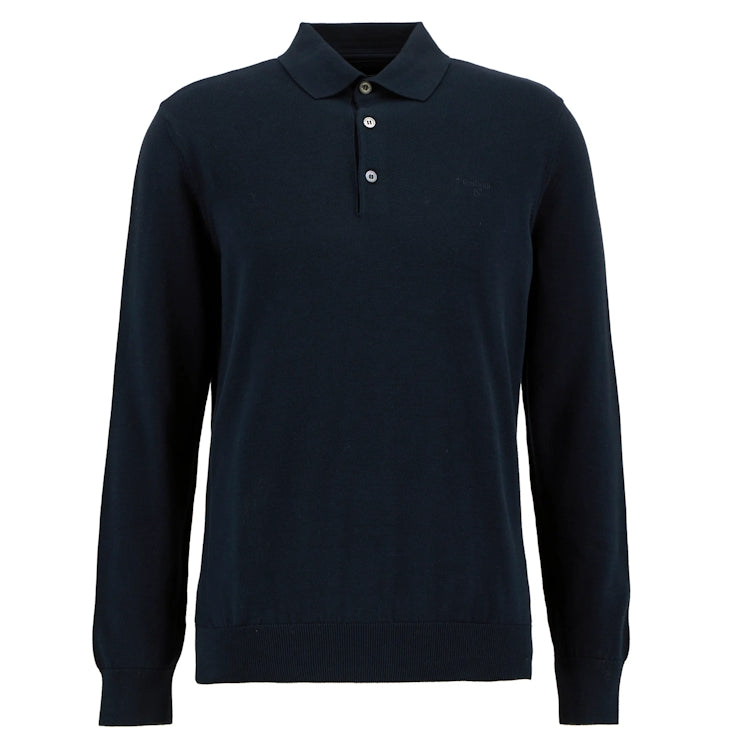 Barbour Pima Cotton Knitted Polo Shirt - Navy