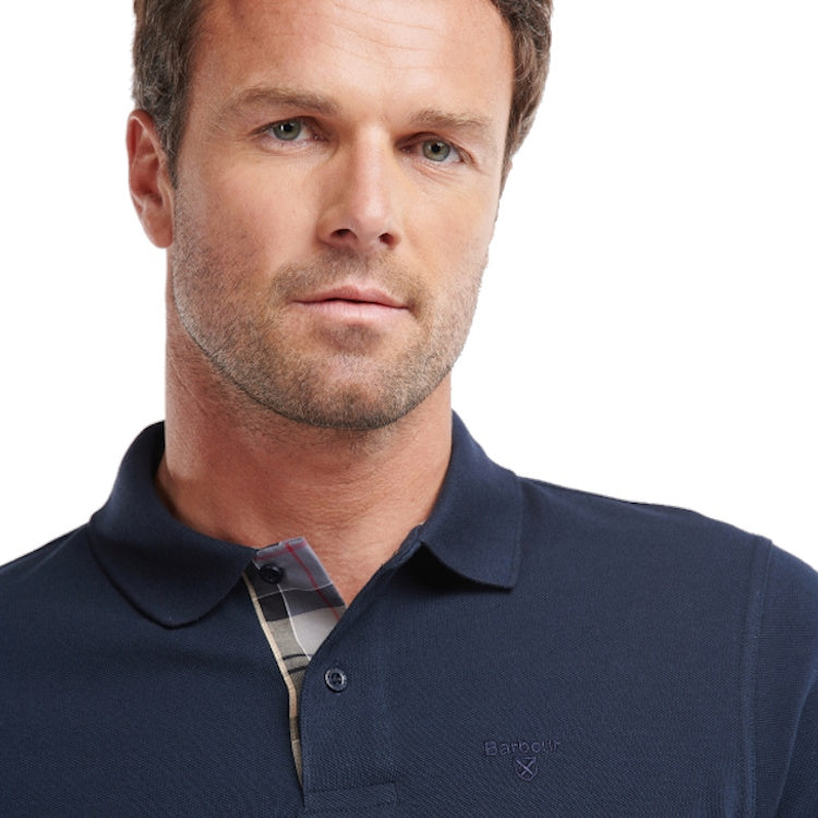 Barbour Essential Long Sleeved Sports Polo Shirt - Navy