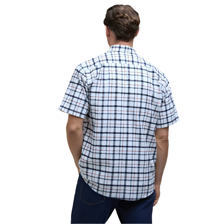 Barbour Glover Short Sleeved Linen Blend Regular Fit Shirt - Brook Blue