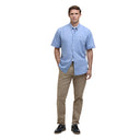 Barbour Nelson Short Sleeved Linen Blend Regular Fit Shirt - Blue