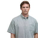 Barbour Nelson Short Sleeved Linen Blend Regular Fit Shirt - Olive