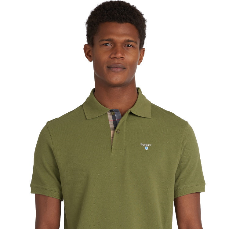 Barbour Tartan Pique Polo Shirt - Burnt Olive