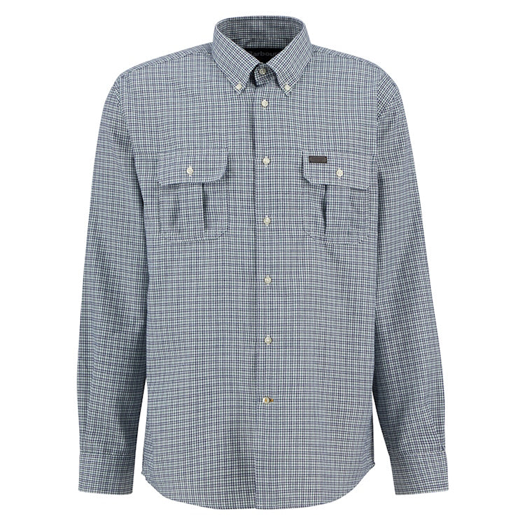 Barbour Fenn Regular Thermo Weave Gingham Shirt - Mallard Green