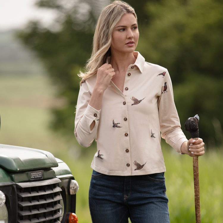 Gunner and Hound Ladies Wildfowl Country Shirt - Pheasant & Duck